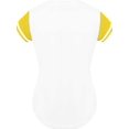 thumbnail image 2 of DIGITMON Women's Baseball Softball Jersey Button Down Premium Athletic T Shirts Uniform WHITEYELLOW, X-Large, 2 of 3