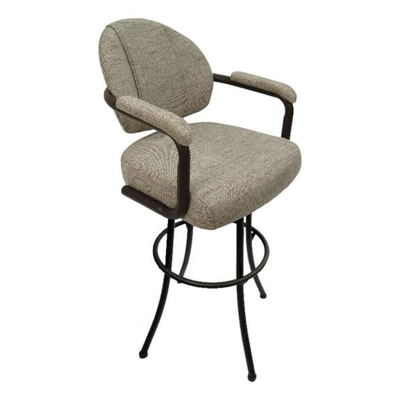 Swivel Counter Metal Bar Stool 26" style M-70 Hemsath Driftwood - Brown frame