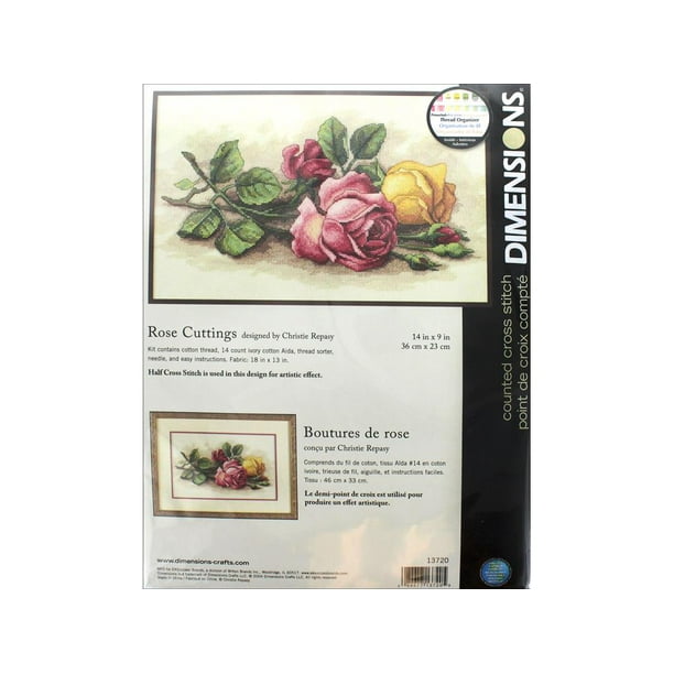 Dimensions Cross Stitch Kit 14x9 Rose Cutting