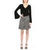 Michael Kors Women's Contrast Cat Print Ruffled Skirt Brown Size Medium