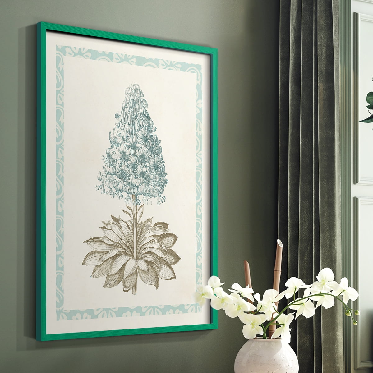 Willow Blue Besler VI Framed Print - Solid Wood in Single Picture Frame Solid Wood 2 Framed Print