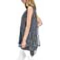 thumbnail image 2 of Fever Women Double Layer Sleeveless Blouse (Black/White Floral Tile, Small), 2 of 4