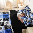 thumbnail image 4 of Castle Fairy Geometric Motocross Bike Bedding Comforter Set 7-Piece for Kids, Patchwork Extreme Ride King Bedding Sets for Bedroom, Blue Black,Black Reversible, 4 of 7