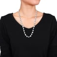 thumbnail image 3 of Everly Women's 10-11mm Keshi Pearl and Diamond-Cut Hematite Sterling Silver Endless Necklace, 3 of 7