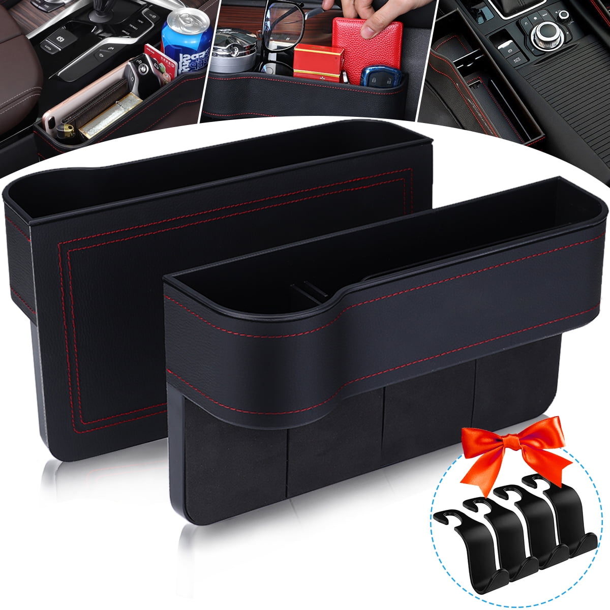 2pcs/set Multifunction Car Seat Gap Catcher Filler Storage Box Pocket Organizer