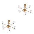 thumbnail image 4 of ZheElen Trendy Chic Miniature Chandelier Ceiling Lamp Model Layout Decor Accessories Golden White Light 8.2x4.5cm 2Set, 4 of 6