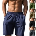 thumbnail image 3 of FUZHIQ Men's Gym Shorts 9 Inch Inseam Elastic Waist Yoga Shorts Relaxed Fit Summer Walking Shorts Pull-On Knit Shorts with Pockets Daily Wear,XXXL, 3 of 5