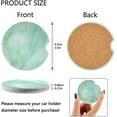 thumbnail image 3 of GZHJMY Green Marble Pattern Car Coaster for Cup Holders, 2 Pack Absorbent Ceramic Car Universal Vehicle Non-Slip Car Cup Holder Coaster Cup Coasters, 3 of 6