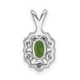 thumbnail image 4 of White Sterling Silver Charm Pendant (08) August Peridot Oval Green Diamond Round 15 mm 9, 4 of 4