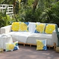 thumbnail image 6 of Yellow Blue Flower Pillow Covers 18x18 Inch Set of 4 White Blue Colored Throw Pillows Outdoor Waterproof Decor for Living Room Sofa Patio Funiture Garden Floral Linen Cushion Case 008A, 6 of 6