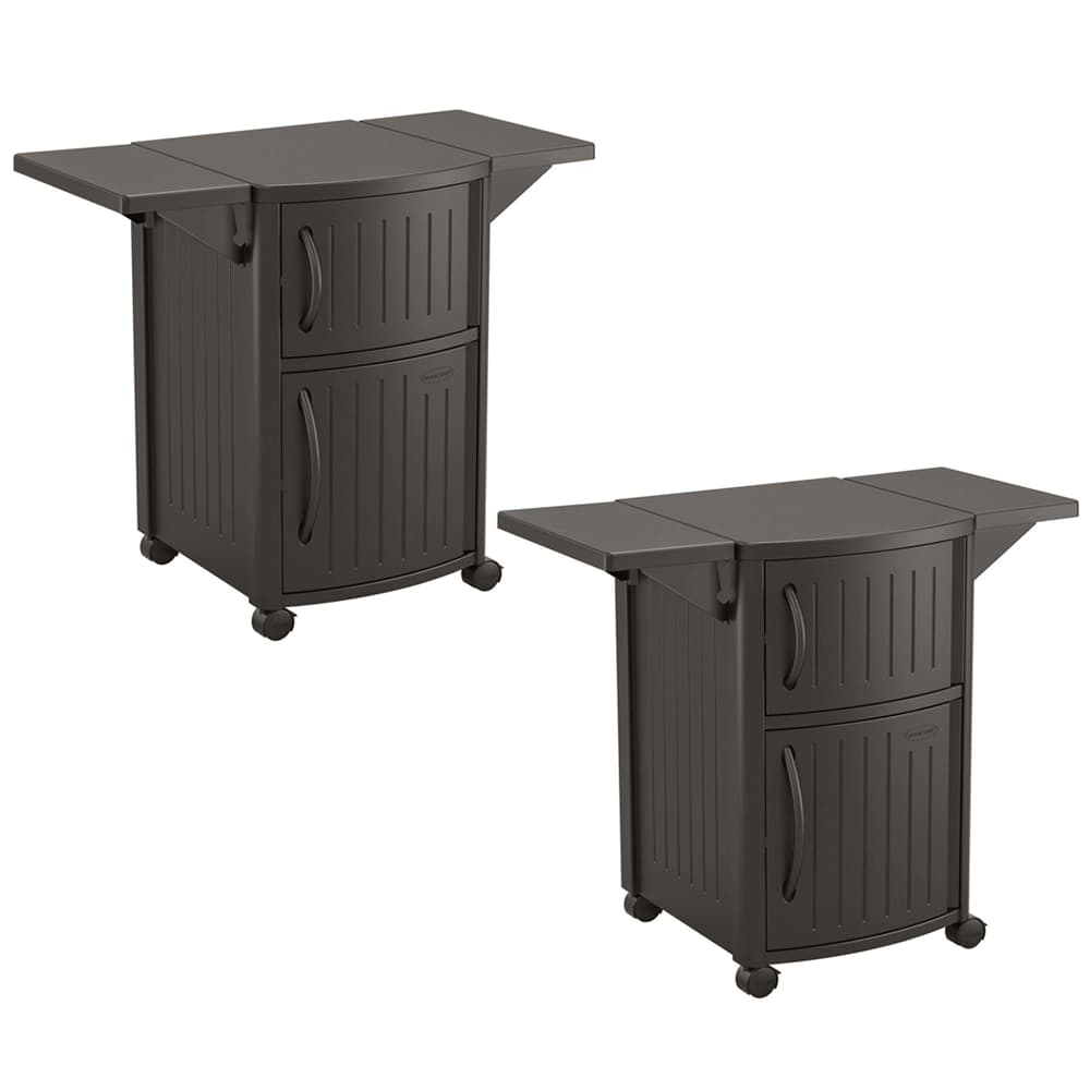 Suncast Counter Outdoor Meal Serving Station and Patio Brown