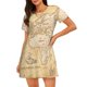 thumbnail image 1 of Easygdp World Map Camisón de manga corta para mujer, informal, estampado, 1 of 6