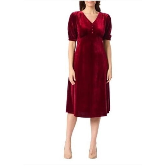 Briggs Womens Velour Dress Dark Red XL