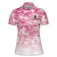 thumbnail image 2 of Custom Name Pink Camouflage Fading I Know I Bowl Like A Girl Women's Polo Shirt S-5XL, 2 of 7