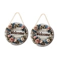 thumbnail image 2 of TISHITA 2Pcs Floral Welcome Signs 2D Front Door Door Hanger Signs Wall Signs 7.87inch Entryway Office Wood Plaque for Classroom Window Gray Wood Color, 2 of 8