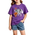 thumbnail image 2 of SJLDQY Halloween T-shirts for Girls Short Sleeve Hallowmas Pumpkin Ghost Graphic T-shirt Crew Neck Tees Summer Tops 13-14 Years, 2 of 4