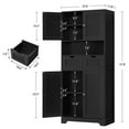 thumbnail image 4 of 57.8" H Tall Storage Cabinet with Adjustable Shelf, Bathroom Cabinet with 2 Drawers, Linen Cabinet for Living Room, Black, 4 of 8