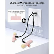 Carlikeit Pink Mini Wireless Lavalier Microphone for iPhone Android USB-C Devices, Clip-On Mic for Vlogging, Podcast, Interview & Social Media Recording with Noise Reduction