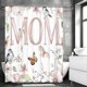 thumbnail image 1 of Cortina de ducha de poliéster rosa con estampado floral MOM Botanical 180 x 200 cm, 1 of 3
