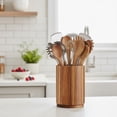 thumbnail image 6 of FURNIX Rotating Wood Utensil Crock,Large Capacity Kitchen Organizer,Non-Slip Countertop Tool,Easy-To-Clean Utensil Holder,Compact Kitchen Storage,Acacia Wood Kitchen Decor, 6 of 9