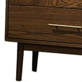 thumbnail image 3 of Roma Nightstand- 2 Drawers- Nickel Bar Handles- Walnut Brown Solid Wood, 3 of 6