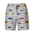 thumbnail image 4 of Lsque Mens Swim Trunks Hello Pattern - Bathing Suit Compression Liner - Beach Swim Shorts Swimwear - (S-3XL) - Stretch Quick Dry -3X-Large, 4 of 9