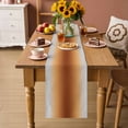 thumbnail image 2 of Dark Burnt Orange Grey Ombre Table Runner - 70 Inch Long Farmhouse Gradient Minimalist Cotton and Linen Blended Dress Scarves Farmhouse Table Runner for Kitchen Dining, Coffee Table, 13" x 70", 2 of 8