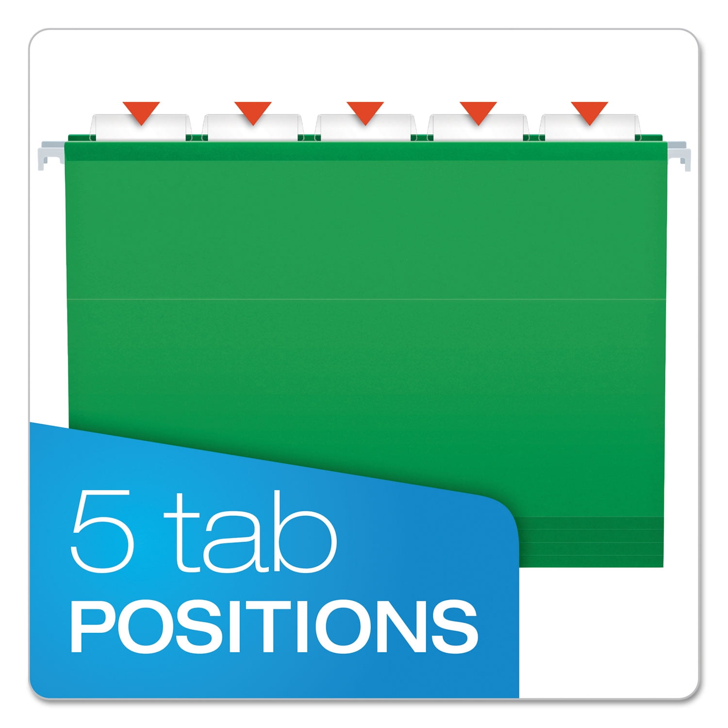 Pendaflex Reinforced 2" Extra Capacity Hanging Folders Letter Bright Green 25/Box 4152X2BGR