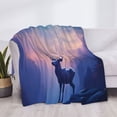 thumbnail image 3 of Rateoe Night Sky Elk Pattern Flannel Throw Blanket, Ultra-soft Blanket for Bed, Couch, Car, Hypoallergenic Anti-pilling blanket-50"x40"(Horizontal), 3 of 6