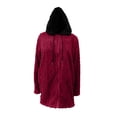 thumbnail image 5 of Breezora Women's Cozy Lined Hooded Zip Up Jacket With Pockets Long Sleeve Cardigan Style Winter Outerwear M Size Wine, 5 of 5