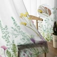 thumbnail image 5 of Spring Floral Sheer Curtains 96 Inches Long 2 Panels Set, Window Sheer Curtains for Living Room/Bedroom, Watercolor Botanical Summer Elegant Light Filtering Rod Pocket Curtain 52'' x 96'' x 2, 5 of 7