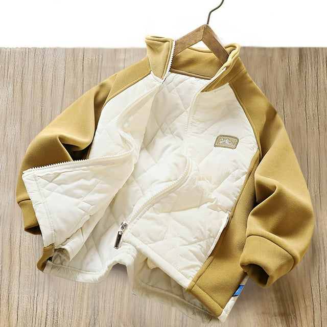 uublik Veste de Randonnée pour Garçons Veste en Polaire à Fermeture Éclair Complète avec Poches Automne Hiver Vert, Taille 5-14 Ans