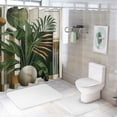thumbnail image 7 of Orinice Ambesonne Green Shower Curtain, Abstract Jungle Theme Tropical Monstera Leaves with Mid Century Boho Details, Cloth Fabric Bathroom Decor Set with Hooks,  36x72, 7 of 7