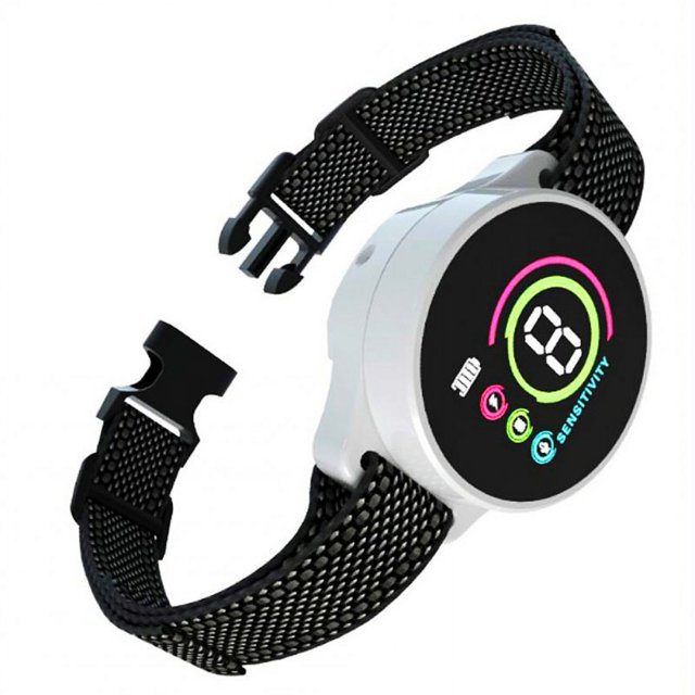 Bark Collar Rechargeable Smart Barking Collar Anti Bark Training Collar Waterproof Barking Trainer For Large Medium Small Dogs White