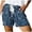 shorts 126#Dark Blue, variant on WAYUTE Womens Shorts Drawstring Stylish Prints Elastic Waist Pockets Lightweight Beach Holiday Shorts Casual Loose Fit Summer Dailywear