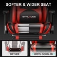thumbnail image 5 of GTPLAYER Gaming Chair, Ergonomic Office Desk Chair with Lumbar Support, PU Leather, Footrest & Adjustable Headrest, Red, 5 of 8