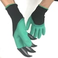 thumbnail image 3 of Guantes de jardín con garras en las yemas de los dedos rápidos: ideales para excavar, desmalezar, sembrar y pinchar, seguros para jardineros de rosas (doble garra), 3 of 5