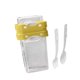 thumbnail image 1 of Recipiente portátil de doble capa para yogur, cereales, ensalada, pequeño recipiente para guardar alimentos, verduras, desayuno, ensalada de frutas y Tenedor Cuchara Amarillo, 1 of 8