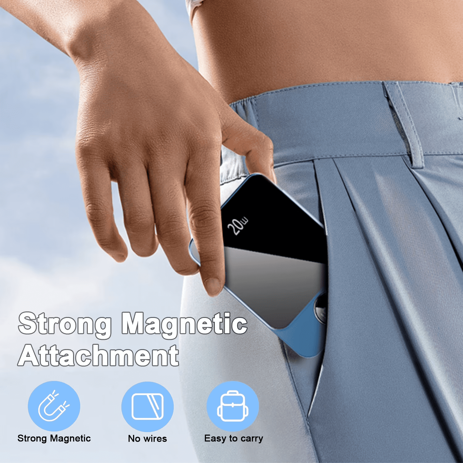 Magnetic Wireless Portable Charger, 10000mAh Power Bank with PD20w Fast Charging, USB C in&Out Battery Pack, Compatible with Mag-Safe for iPhone 17/16/15/14/13 Series, Samsung, Android, and More