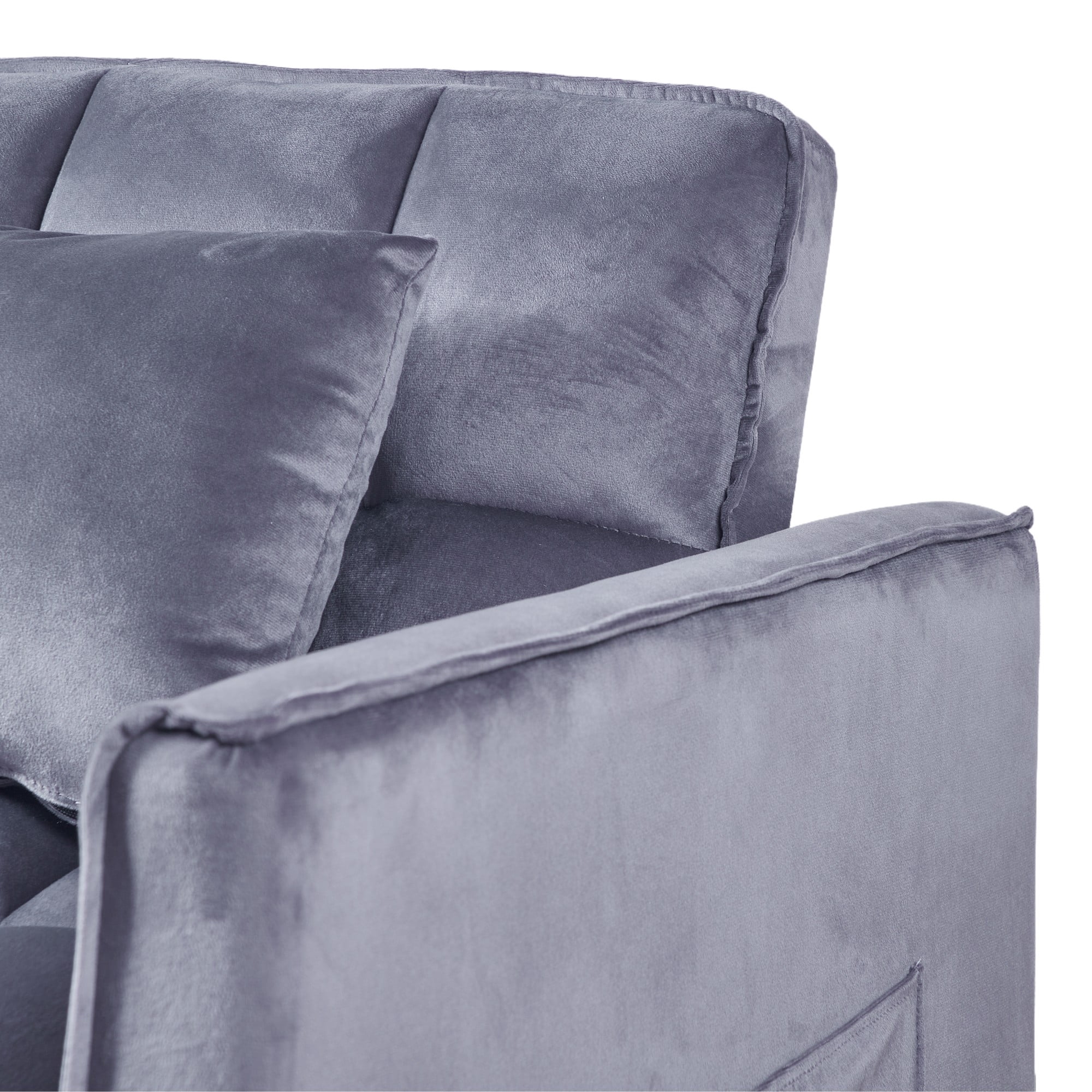 Gewnee 51.1 Inch Convertible Sofa Bed,Velvet Loveseat Sofa with Foldable Sofa Bed,Sleeper Sofa for Living Room or Office,Futon Sofa with Adjustable Backrest.Dark Grey