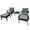 Gray, variant on Outdoor Sectional Sofa | 2 Seating Capacity for Patio | Wicker/Rattan and Glass Table | Removable Cushions for Easy Maintenance
