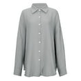 thumbnail image 5 of Sevevn Fashion Women's Summer Long Sleeve Solid Neck Blouses Pocket Top Shirt Great Gifts for Less Gray XXL, 5 of 6