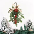 thumbnail image 4 of HongHeng Artificial Christmas Pine Branch Red Bery Spray Snow Teardrop Wreaths Picks, 20in Faux Winter Pine Cones Ribbon Bow Greens Xmas Swag for Front Door Farmhouse Home Decor, 4 of 6