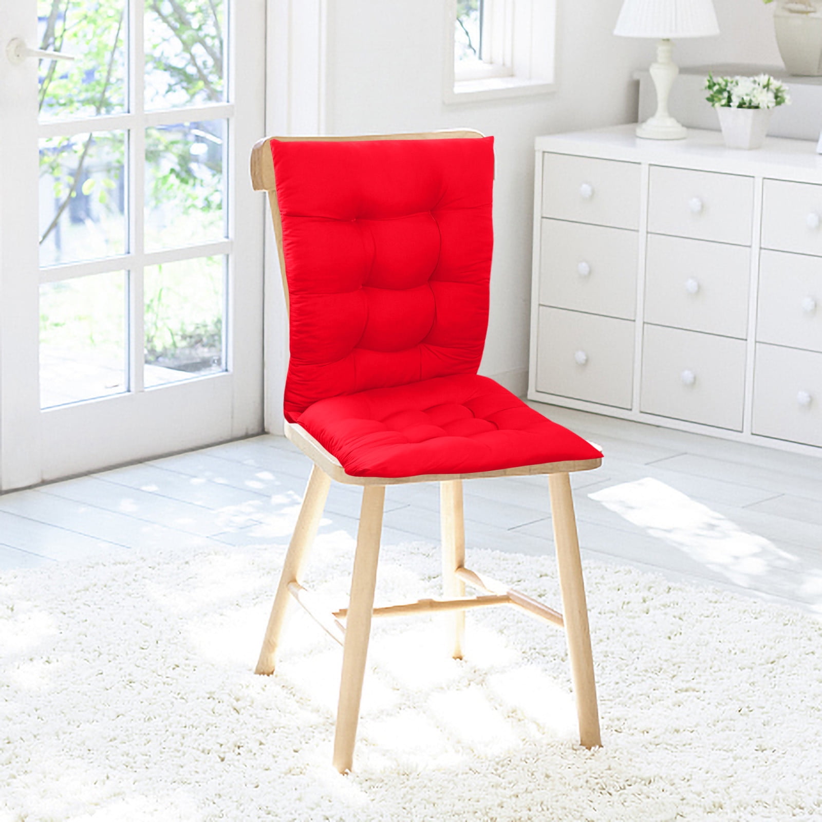 Coollooc Outdoor Indoor Cushions for Patio Furniture, Waterproof Outdoor Chair Cushions w/Fade-Resistant, Removable & Machine-Washable Covers, Deep Seat Sofa/Couch Pads Replacement(B,Red)