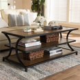 thumbnail image 2 of Baxton Studio Lancashire Storage Coffee Table in Oak Brown and Black, 2 of 7