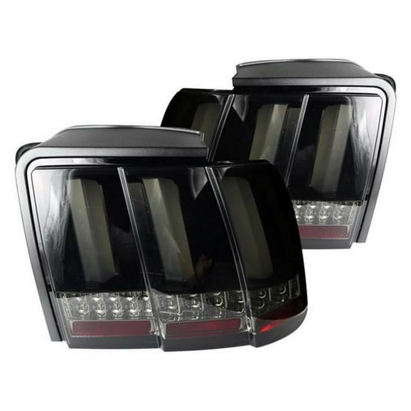 1999-2004 Ford Mustang Housing Sequential LED Tail Lights with Smoke Lens - Red