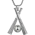 thumbnail image 1 of Collier Batte de Baseball Plaqué Or Pendentif en Acier Inoxydable pour Femmes Hommes, 1 of 4