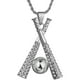 thumbnail image 1 of Béisbol Bat Collar chapado en oro completo de acero inoxidable collar de béisbol Bat Joyería, 1 of 8