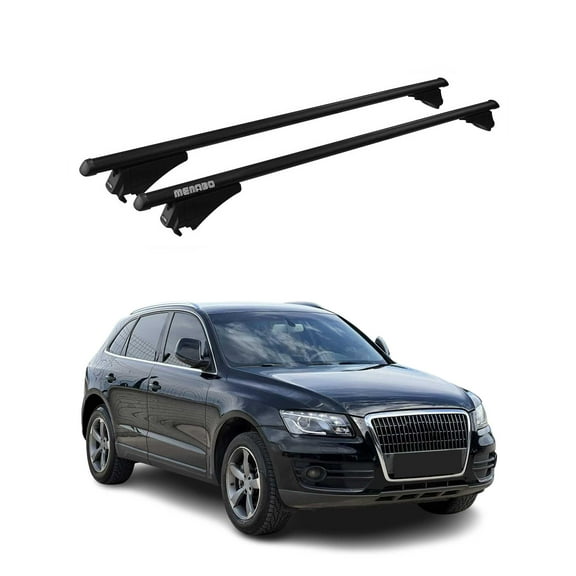 OMAC Top Roof Racks Cross Bars for Audi Q5 8R 2009-2017 Black Aluminium 2Pcs