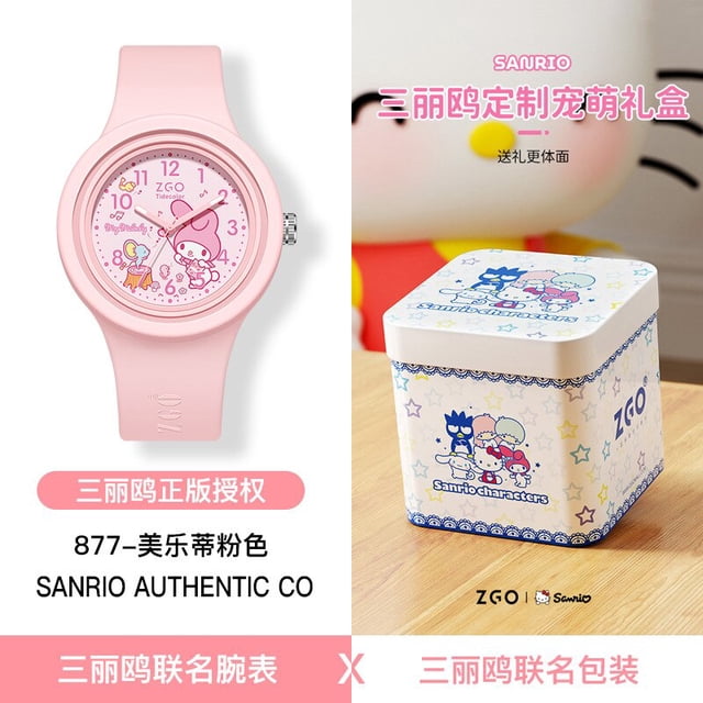 Sanrio My Melody reloj Kawaii Hello Kitty cosas, lindo Cinnamoroll Kuromi Examen de estudiante, impermeable, regalos de cumpleaños para niños